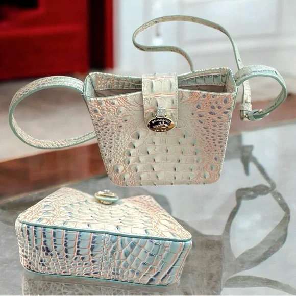 Vintage Color Authentic Brahmin Marley Melbourne Genuine Leather Crossbody Bag - Picture 3 of 10